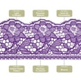 thumbnail image 4 of Cinta de encaje elástica de 2.4 pulgadas de ancho y 10 yardas, patrón floral, para coser y manualidades, 4 of 7