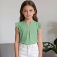 thumbnail image 7 of JLMSPLWG Girls Summer Vest Flying Sleeve Baby Girl School Casual Plain Tees Toddler Loose Fit Solid Color Short Sleeve Kids Clothes, 7 of 7