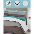 thumbnail image 4 of Quilts Twin XL Size, Aqua Grey Soft Comforter Bedding Set for Bed, Vintage Stripe Farmhouse Wood Grain Ombre Lightweight Quilted Bedspread with Pillow Cover(2 Pieces) for All Season, 68x98 Inch, 4 of 6