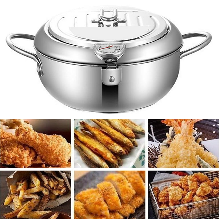 Japanese Style Deep Frying Pot Thermometer Tempura Fryer Pan Temperature  Control Fried Chicken Pot Cooking Tools Kitchen Utensil - AliExpress