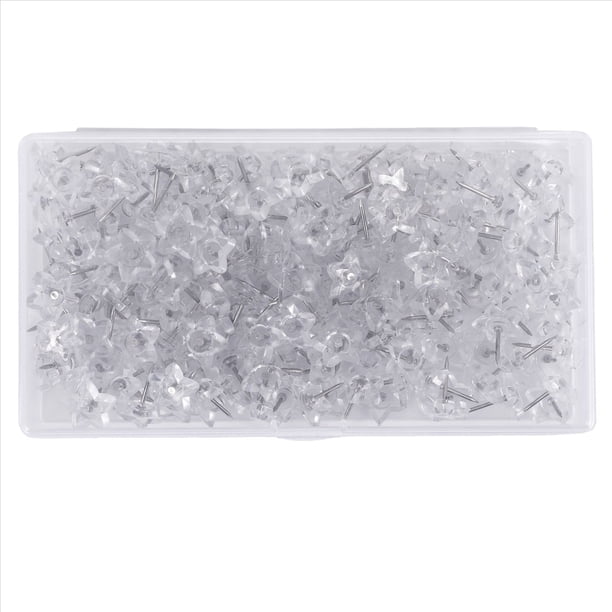 200 Piezas en Forma de Estrella Chinchetas PláStico Transparente con Caja para Tablero Corcho Punta Acero Decorativa