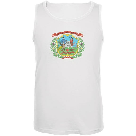 Born and Raised West Virginia State Flag Mens Tank Top White LG