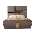 thumbnail image 3 of Pemberly Row Gold Detailed Tufted Queen Bed made with Wood in River Sand Gray, 3 of 14