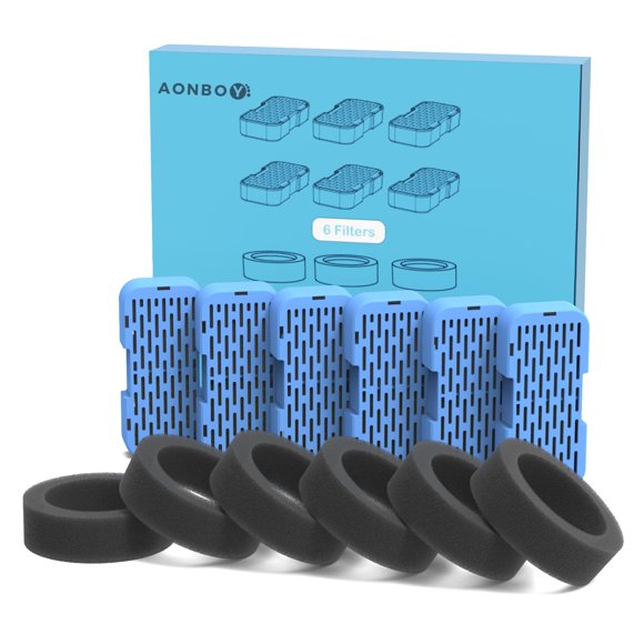 Filtros para fuentes de agua Cat AONBOY S3-SC, 6 filtros y 6 esponjas