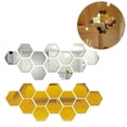 thumbnail image 3 of 6/12PCs Hexagonal Diy 3D Mirror Wall Stickers Restaurant Aisle Floor Personality Decorative Mirror Paste Living Room Sticker, 3 of 5