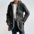 thumbnail image 4 of up to 60% off Gifts Weekly Deals 2023 Sweater Coat for Women Plush Coat for Women Loose Casual Solid Button up Cardigan Hooded Outwear Long Sleeve Cozy Fuzzy Fluffy Overcoat Winter Sweater Coat, 4 of 6