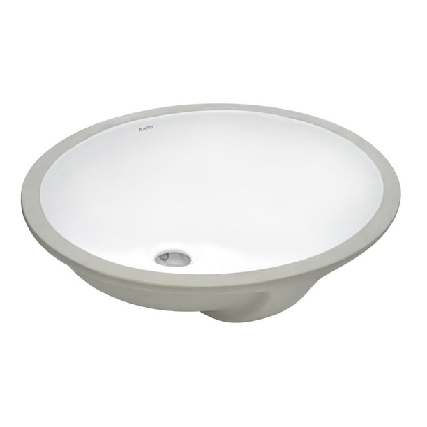 Ruvati Rvb0618 Krona 16" X 13" Oval Porcelain Undermount Bathroom Sink