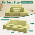 thumbnail image 2 of ABORON 10Pcs Toddler Sofa for Kids, Modular Kids Couch for Playroom, Kids Play Couch for toddlers 1-10, Kids Sofa Couch, Convertible Foam Floor Cushion,Green, 2 of 9