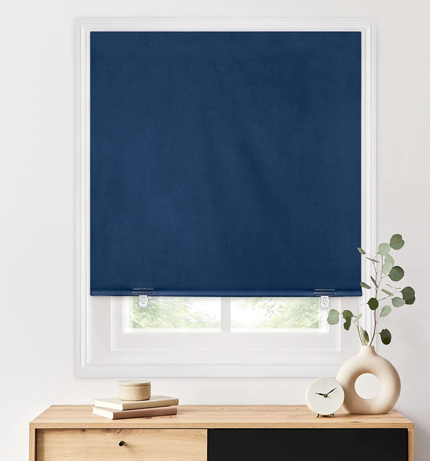 100% Blackout Roller Shades Cordless No Drill Window Blinds Thermal Insulated UV Protection Privacy for Bedroom-Beige-26''W x 68''H