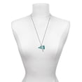 thumbnail image 3 of Delight Jewelry Acrylic 1.25" Teal Cheer Megaphone Silvertone Mother Daughter Bar Charm Necklace, 23", 3 of 4