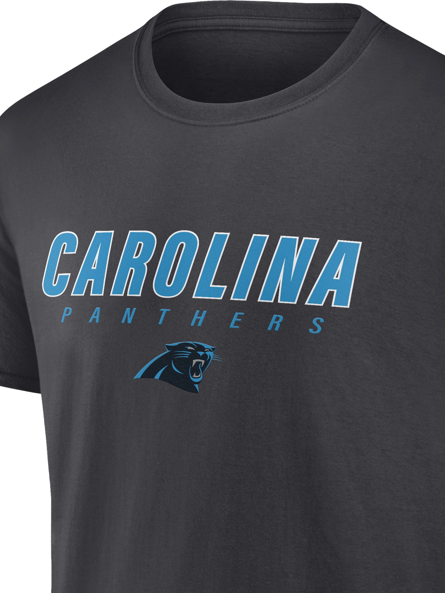 NFL Carolina Panthers Men's Cotton Charcoal Heather Short Sleeve T-Shirt
