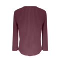 thumbnail image 7 of Holzkary Womens Henley Sweaters Lightweight Long Sleeve Shirts V Neck Tops with Button Fall Outfits 2025 Tunic Top New Solid Color Button Knit Fall Winter V Neck Long Sleeve Stripe Top Purple Xxl, 7 of 7