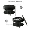 thumbnail image 4 of 31.5'' Round Coffee Table with Storage Flip Top, Modern 2-Tier Circle Center Tables with Adjustable Feet, Accent Side Coffee Table for Living Room, Black, 4 of 7