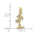 thumbnail image 4 of Auriga Fine Jewelry 10K Yellow Gold Texture Mini Double Palm Trees Charm for Women (L- 13.17 mm, W- 7.9 mm), 4 of 7