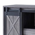 thumbnail image 2 of Barn Style 1 Drawer TV Stand with Sliding Door, Distressed Gray and Black- Saltoro Sherpi, 2 of 5