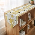 thumbnail image 4 of White Daisy Farmhouse Table Runner Linen Burlap Table Runner 72 Inches Long Garden Floral Bees Yellow Wooden Dresser Scarves for Kitchen Island Coffee Dining Room Party Wedding Holiday Decor 14"x72", 4 of 8