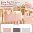 thumbnail image 2 of Student Storage Organizer | Hanging Diaper Caddy | Diaper Storage Organizer for Nursery Crib Stroller, Light Pink Fabric Organizer, 2 of 6