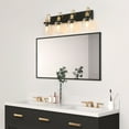 thumbnail image 4 of Cozia Luxury Modern Farmhouse Bathroom Vanity Light Black Gold Wall Sconce with Clear Glass 2-light, 4 of 5