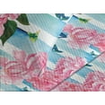 thumbnail image 3 of Ambesonne Roses Quilted Coverlet 3 Pcs, Pastel Colors Vintage Flowers, Queen Size, Pale Azure Blue Pale Pink, 3 of 4