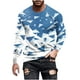 thumbnail image 2 of Blusas y camisas de manga larga con cuello redondo para hombre, blusa informal de manga larga con cuello redondo y estampado de rayas, blusa de poliéster para hombre, 2 of 5