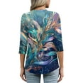 thumbnail image 4 of Womens Tops Dressy Casual 3/4 Sleeve Xxl Royal Blue, 4 of 4
