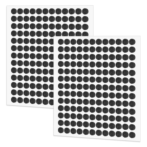 312Pcs Small Felt Pads for Coasters Bottom Dots 3/8" Felt Cabinet Door Bumpers Cushion Dots Adhesive Felts Furniture Pads Round Furniture Feet Floor Protectors for Chair Legs Hardwood Floors,Black