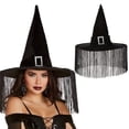 thumbnail image 4 of Decoraciones de Halloween, adornos de Halloween, regalos de Halloween, sombrero de bruja con borlas de Halloween, sombrero de bruja de fiesta, accesorios de maquillaje de tela, sombrero de bruja con b, 4 of 6