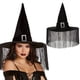 thumbnail image 4 of Xihbxyly Sombrero de Bruja con Borlas, Diseño Clásico Puntiagudo, Hebilla Exquisita, Tela Cómoda, Versátil para Cosplay, Fotografía o Fiestas de Halloween, Negro, Tamaño 43 X 37 Cm, 4 of 6