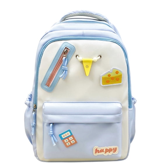 Cute Backpack Large Capacity Shoulder Bag, Kawaii  Bookbag Travel Office Daypack-Blue