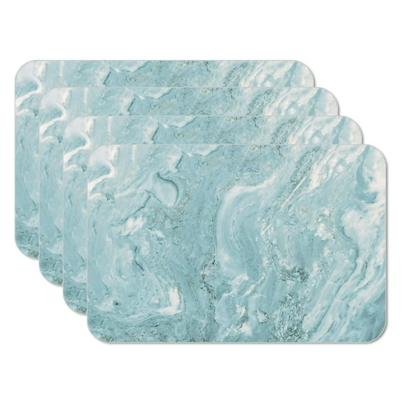 CounterArt " Teal Quartz Design" 4-Pack Reversible Flexible Plastic Tabletop Placemats