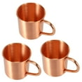 thumbnail image 1 of 3X Pure Copper Moscow Mule Mug Solid Smooth Without Inside Liner for Cocktail Coffee Beer Milk Water Cup Home Bar, 1 of 5