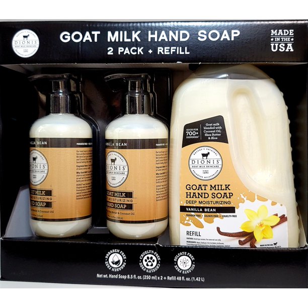 Dionis Goat Milk Hand Soap Set. Include 2 8.5 Fl. Oz. Vanilla Bean