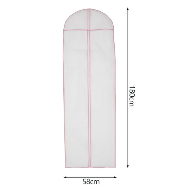 MISSLO Housse de transport à soufflet pour robe de mariée avec 2 poches supplémentaires Noir 38 x 183 cm
