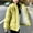 Yellow, variant on Women's Fleece Lined Jacket with Hood Winter Warm Solid Color Long Elastic Sleeve Coats with Pockets Casual Solid Color Zip and Button Jacket