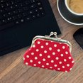 thumbnail image 4 of Mini monedero de lona con lunares para mujer, bolso pequeño de estilo étnico retro, 4 of 5