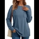 thumbnail image 1 of Tops de Larga para Mujer, Holgados, Bonitos, Gruesos, para Otoño e Invierno, Ropa de Crucero A Azul M, 1 of 9