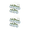 thumbnail image 3 of Advancent Paquete de 9 flores artificiales, decoración de rosas, ramo de manualidades para bodas, atmósfera, habitación, accesorios de fotografía Azul blanco 2piezas Advancent CBP258425, 3 of 5