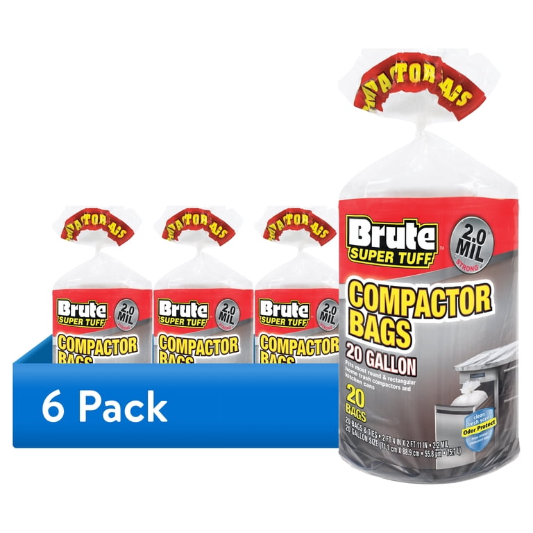 Brute Super Tuff 20 Gallon Compactor Trash Bags, 120 Count photo 1