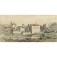 thumbnail image 2 of Carel Jacobus Behr 14x9 Black Ornate Wood Framed Double Matted Museum Art Print Titled: Exterior of a City Under Construction (1822 - 1895), 2 of 5