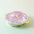 thumbnail image 1 of Assiette pour Enfants en Acier Inoxydable Poignée Anti-Brûlure Compartimentée Design Divisé Assiette de Souper pour Maternelle Assiette Verte pour Enfants avec Couvercle, 1 of 2