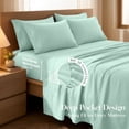 thumbnail image 3 of Lux Decor King Size Bed Sheets - 6 Piece Ultra-Soft Microfiber Sheets Set, Deep Pocket Fitted Sheet, Flat Sheet & 4 Pillowcases, Breathable Hotel Luxury, OEKO-TEX Certified, Spa Blue, 3 of 10