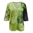 thumbnail image 5 of LINGLANG Womens Summer Tops Loose Fit Tie Dye Print V Neck Half Sleeve Shirt Blouse Loose Tunic Top Tshirts Shirts, 5 of 5