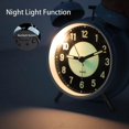 thumbnail image 5 of Retro Luminous Alarm Clock Morning Quiet Quartz Bedside Alarm Clock, Travel Analog Clock Alarm Clock Battery Operated Non Ticking Dual Bell Children's, 5 of 5