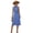 Blue, variant on Women's Striped Collared Neck Sleeveless Midi Dress with Buttoned Sheer and Opaque Stretch 95% polyester 5% elastane
