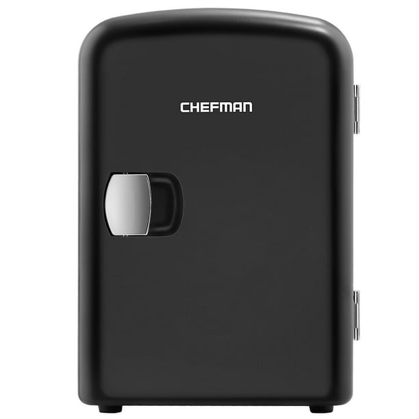 Chefman Mini Portable Personal Fridge, 4 Liter Capacity, Black