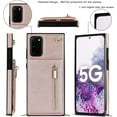 thumbnail image 2 of Crossbody Wallet Case for Samsung Galaxy Note 20 with Card Holder, Purse Cover Removable Cross Body Strap for Galaxy Note 20 Zipper Phone Case Rose Gold, 2 of 9