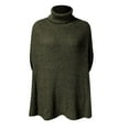 thumbnail image 6 of VISALY High Neck Sweaters Tunic Sweatshirt Fall Winter Turtleneck Sweater Fashion Chunky Knit Cape Wrap Sweaters Pullover Jumper Tops Oversized Sweatshirt Soft Sweaters Hoodies Pullover Army Green L, 6 of 7