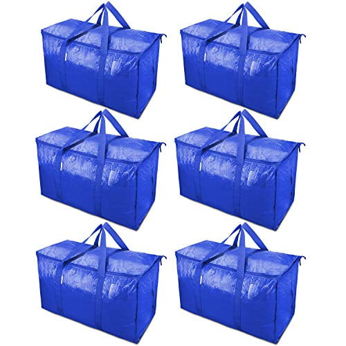 TICONN 6 Pack Extra Large Moving Bags with Zippers & Carrying Handles