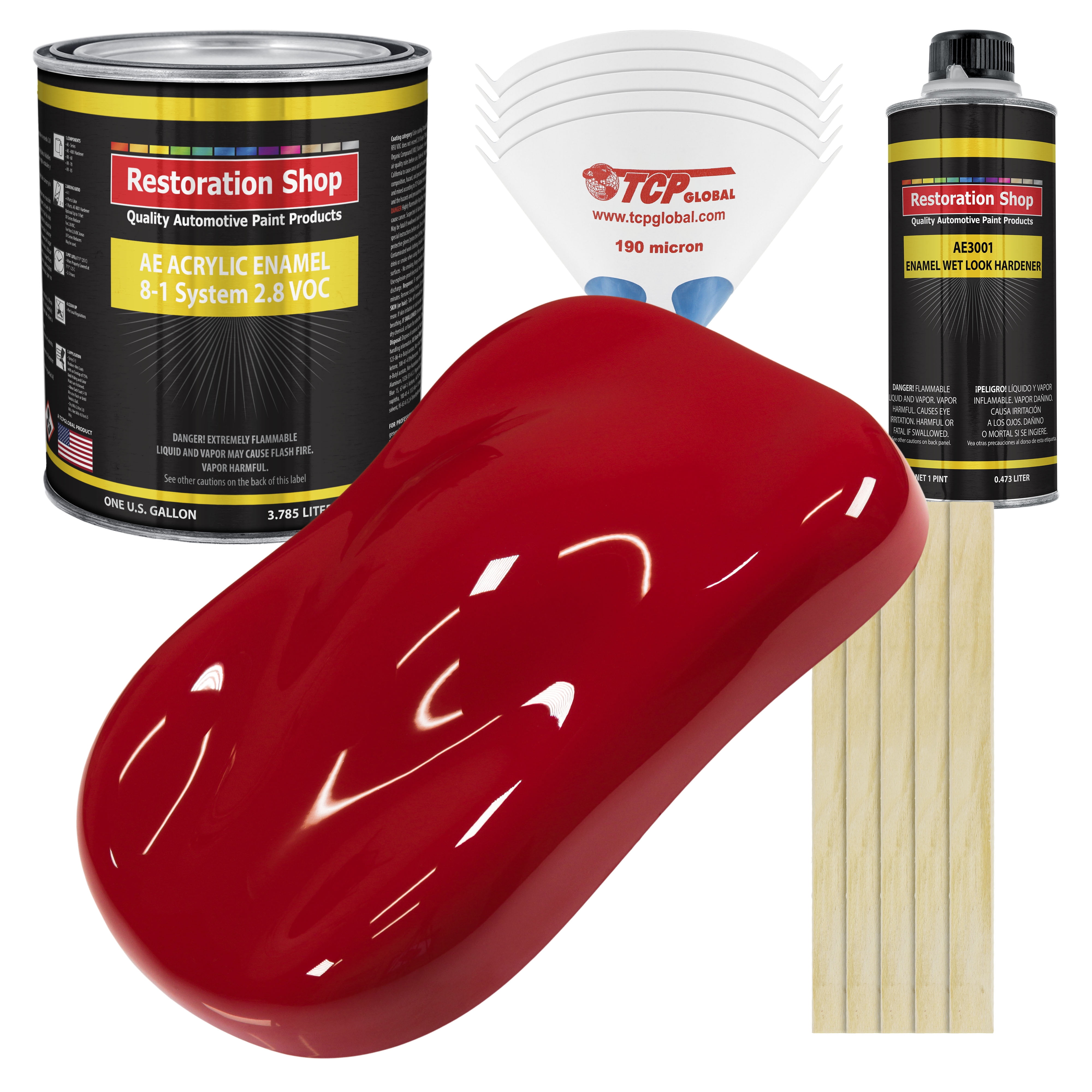 Restoration Shop Torch Red Acrylic Enamel Auto Paint, Complete Gallon