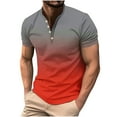 thumbnail image 2 of Njoeus Work Shirts For Men Muscle Shirts For Men Mens Golf Shirt Big & Tall Sports T-Shirts Casual Short Sleeve Gradient Print Golf Shirts For Men S-5Xl Men Top Size Plus On Clearance, 2 of 5
